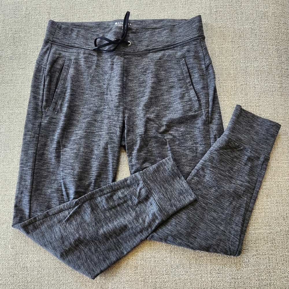 Athleta Metro Street Jogger Pants Womens Size Medium Heathered Dark Gray Pull On